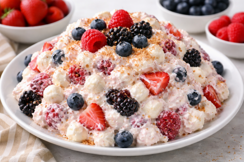 Berry Cheesecake Fluff Salad (No-Bake Dessert)