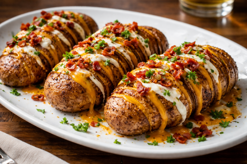 Garlic and Thyme Hasselback Potatoes (Crispy Oven-Roasted Side Dish)