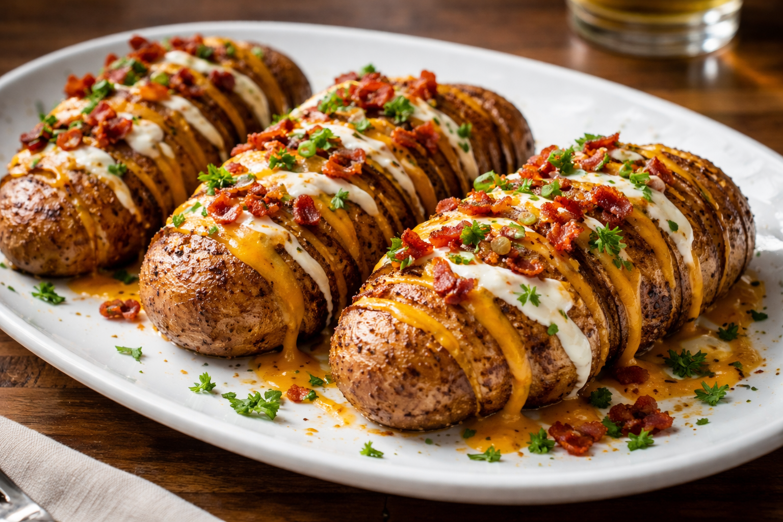 Garlic and Thyme Hasselback Potatoes (Crispy Oven-Roasted Side Dish)