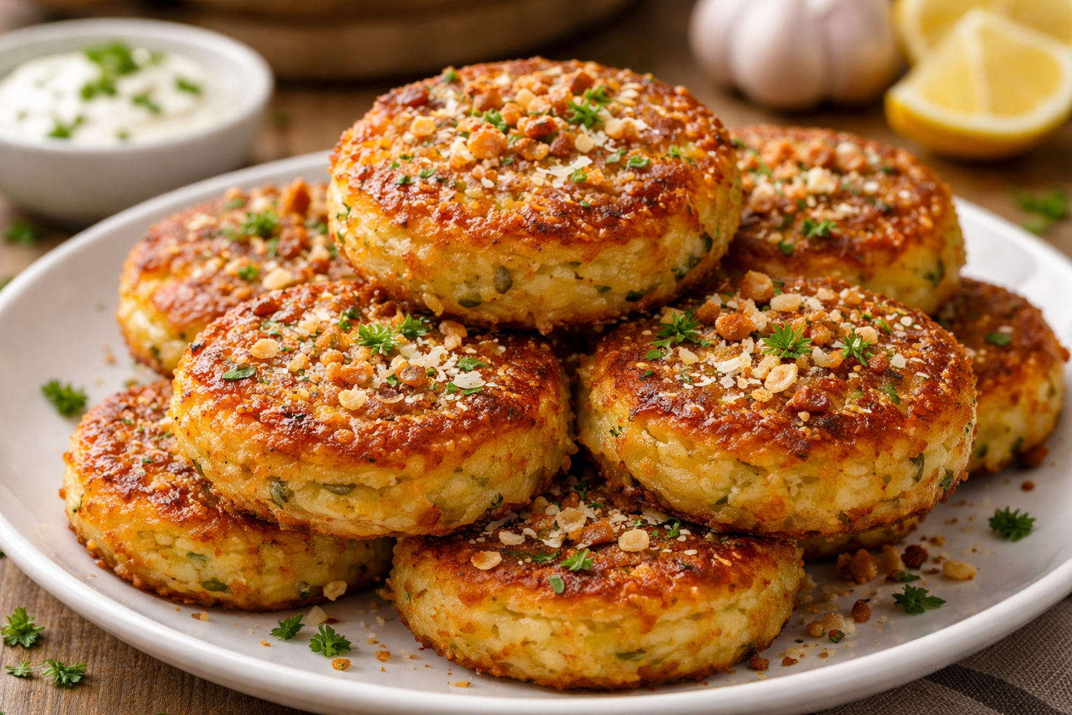 Golden Garlic Baked Potato Cake