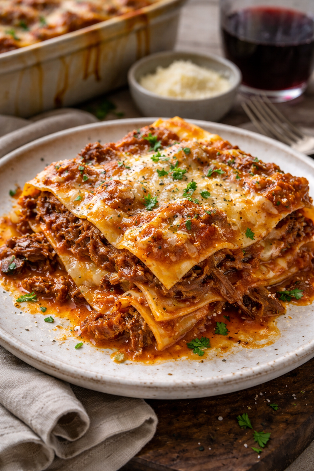 Homemade Short Rib Ragù Lasagna with Fresh Pasta