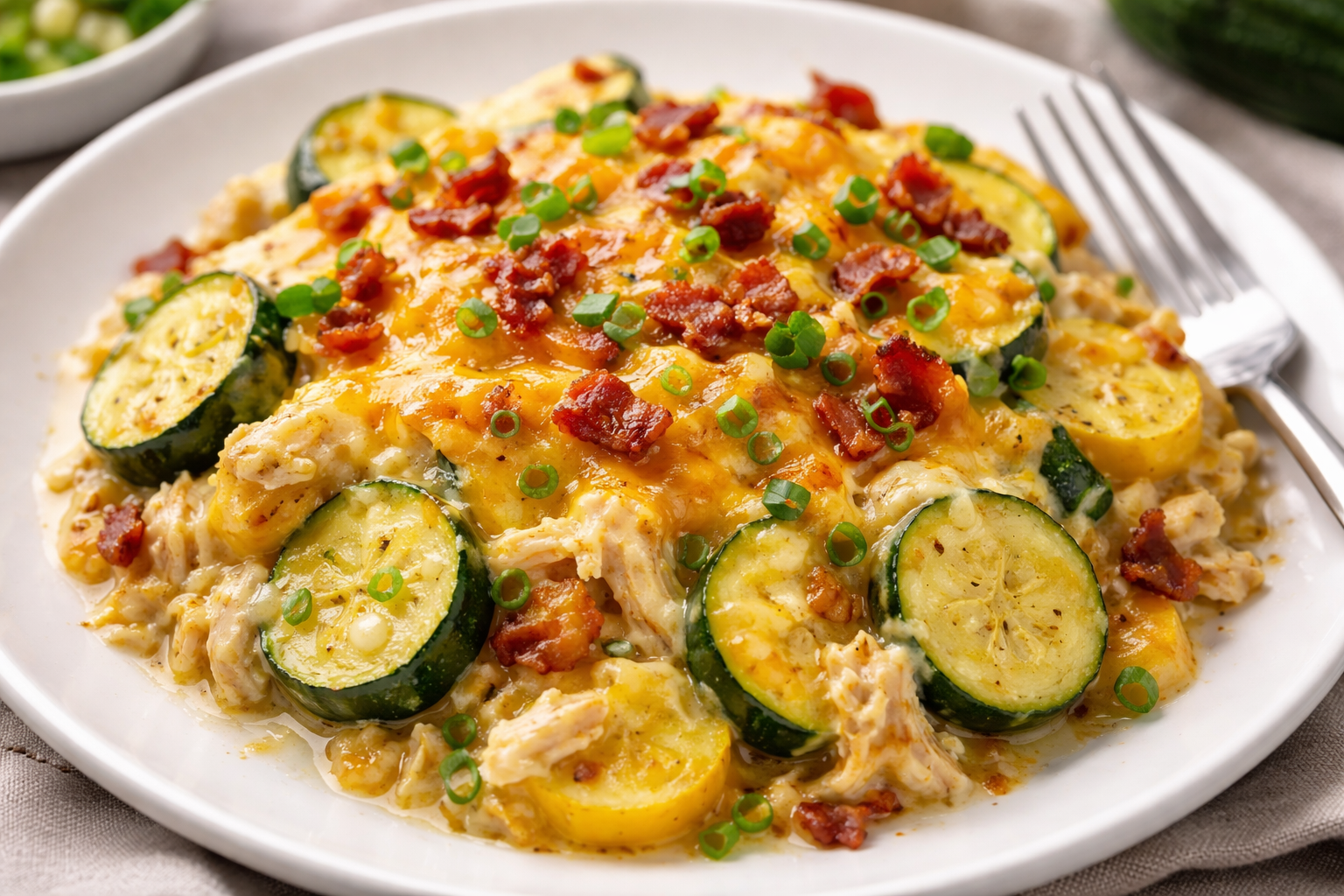 Cheesy Baked Zucchini and Ground Beef Casserole