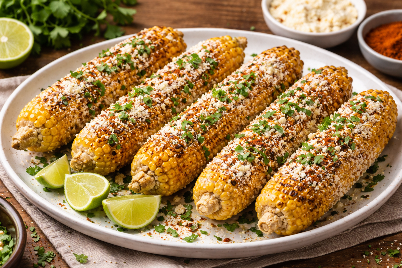 Vegan Mexican Street Corn (Elotes) – Oven-Roasted with Vegan Mayo & Cheese