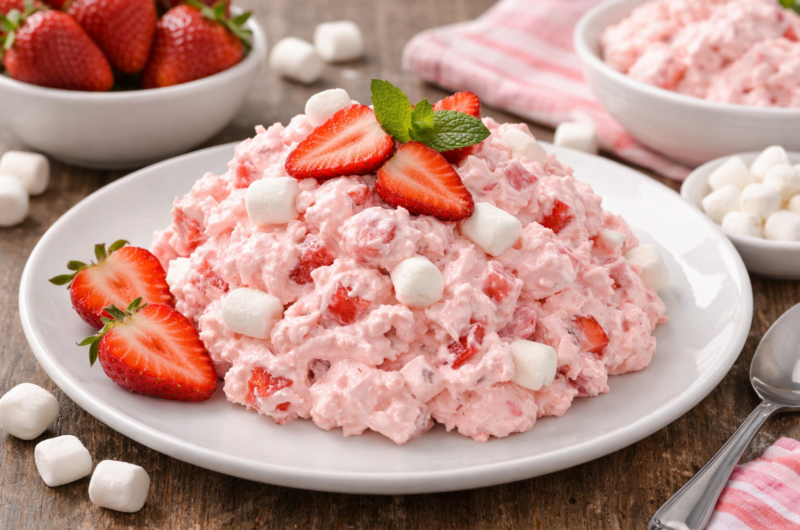 Strawberry Fluff Salad (No-Bake Dessert)