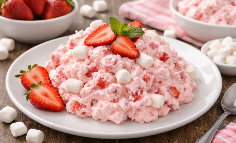 Strawberry Fluff Salad (No-Bake Dessert)