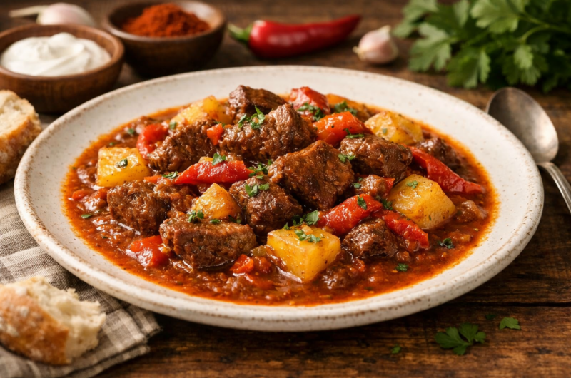 Traditional Hungarian Beef Goulash (Classic Slow-Cooked Stew)