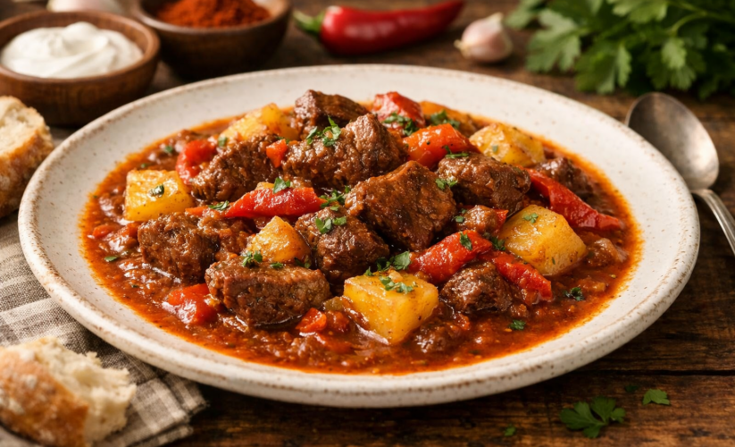 Traditional Hungarian Beef Goulash (Classic Slow-Cooked Stew)