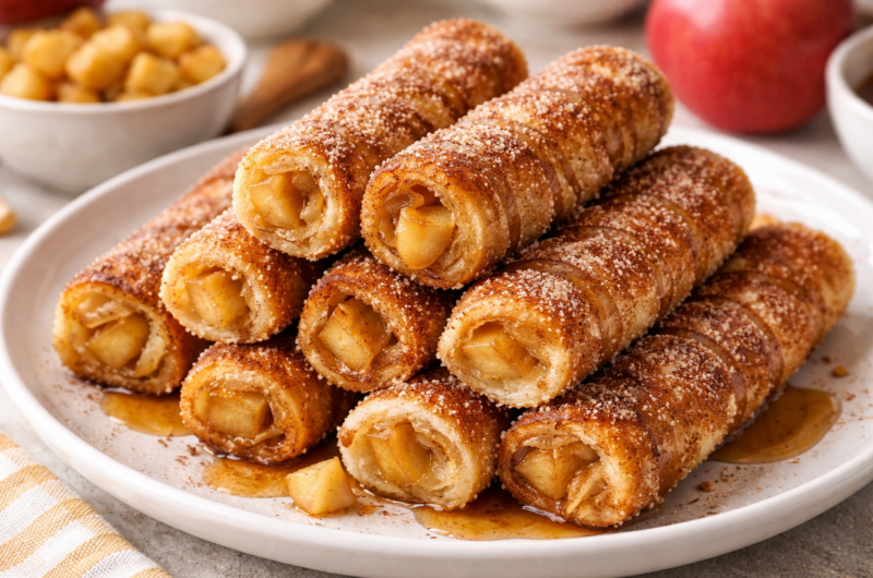 Apple French Toast Roll-Ups with Cinnamon Sugar
