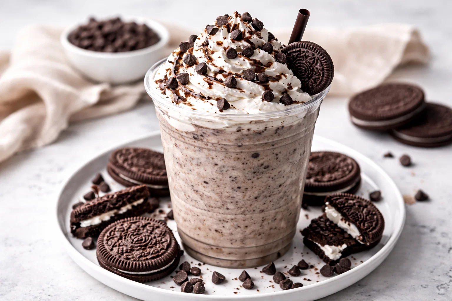 Cookies and Cream Frappuccino with Chocolate Chips