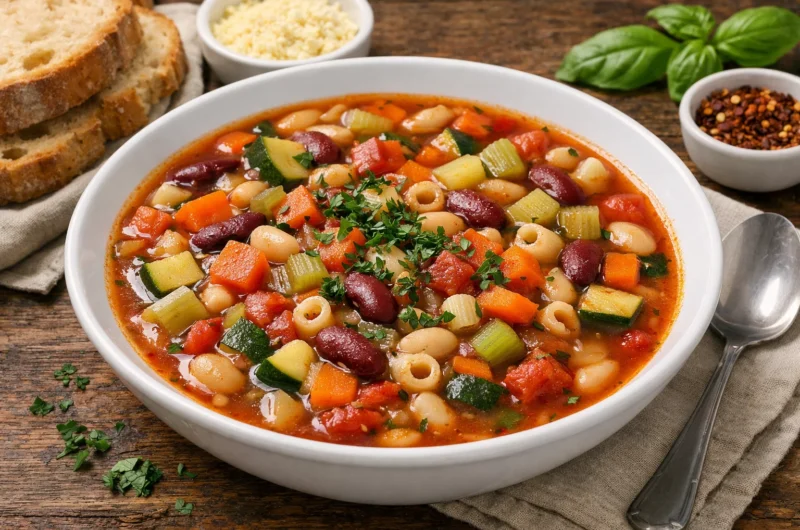 Copycat Olive Garden Minestrone Soup (Easy Vegan Vegetable Soup)