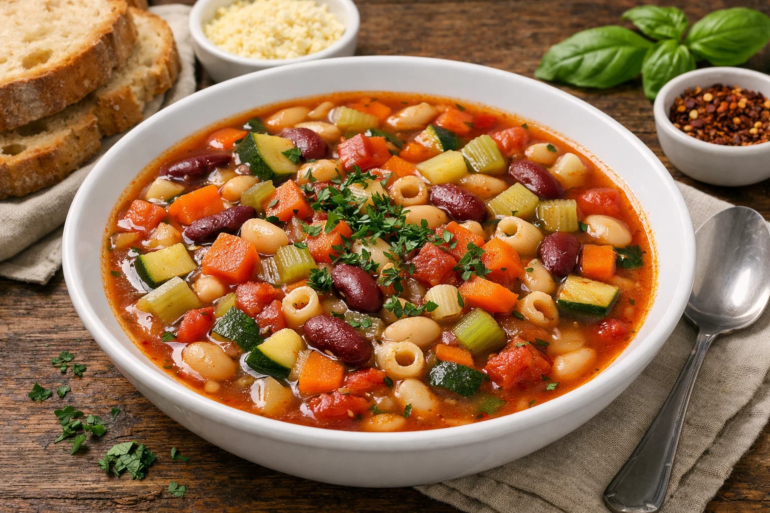 Copycat Olive Garden Minestrone Soup (Easy Vegan Vegetable Soup)