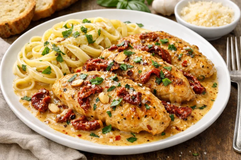 Creamy Marry Me Chicken with Sun-Dried Tomatoes and Garlic