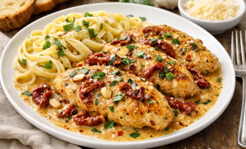 Creamy Marry Me Chicken with Sun-Dried Tomatoes and Garlic