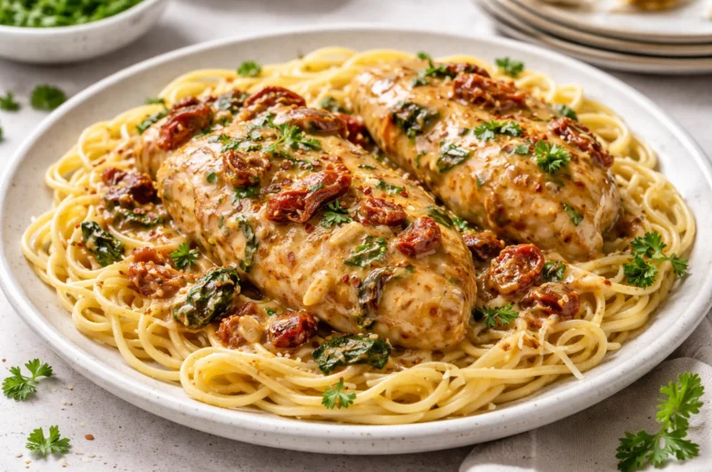 Crock-Pot Marry Me Chicken with Sun-Dried Tomatoes and Creamy Sauce